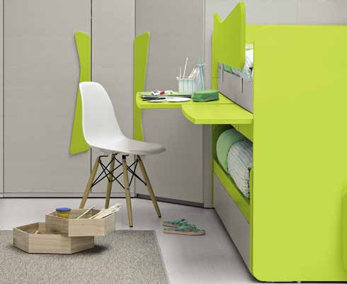 Letto MULTIFUNZIONE POLDO con Scrivania estraibile di GOLF by